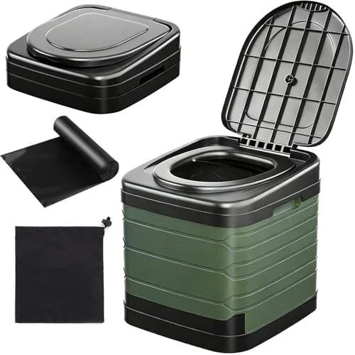 Portable Camping Toilets for Adults, 24L Camping Toilet with Lid ...