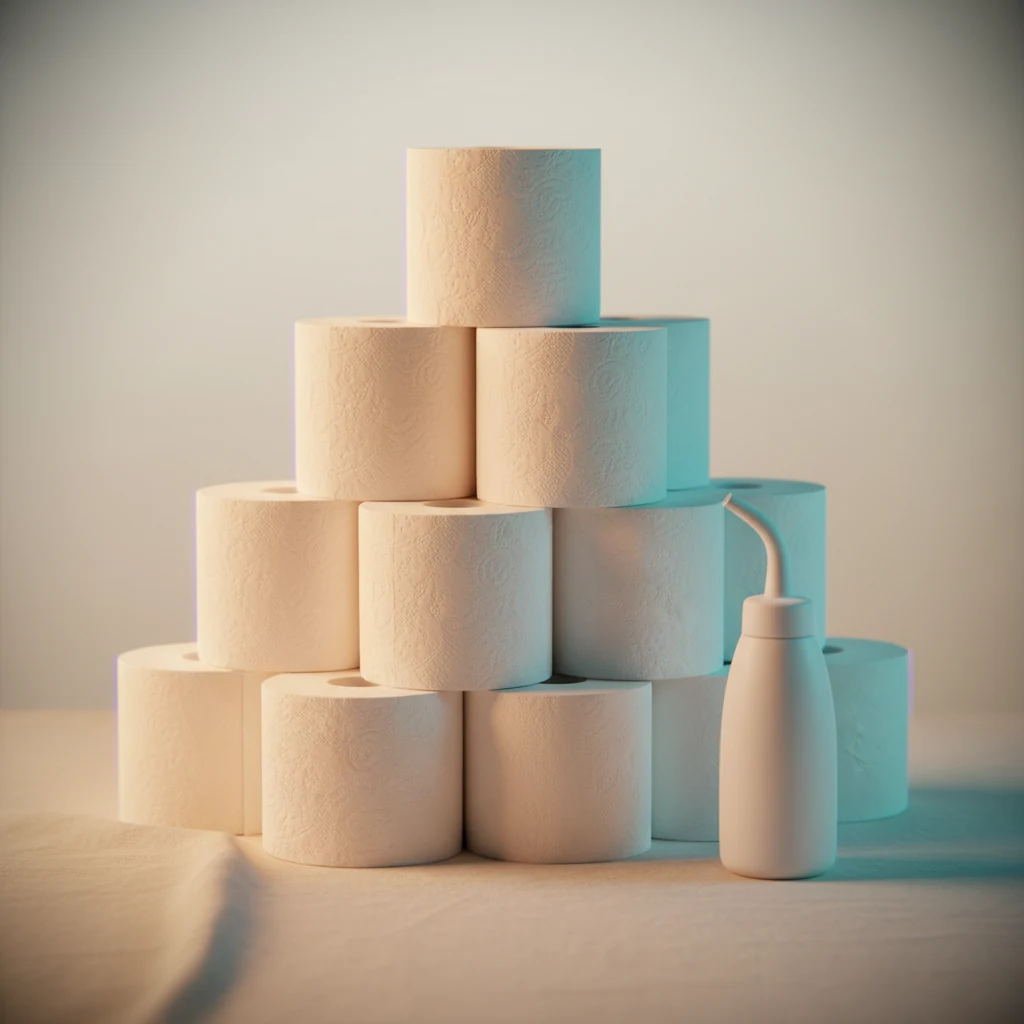 Andrex Toilet Tissue 45-Roll Bulk + Bidet Bottle