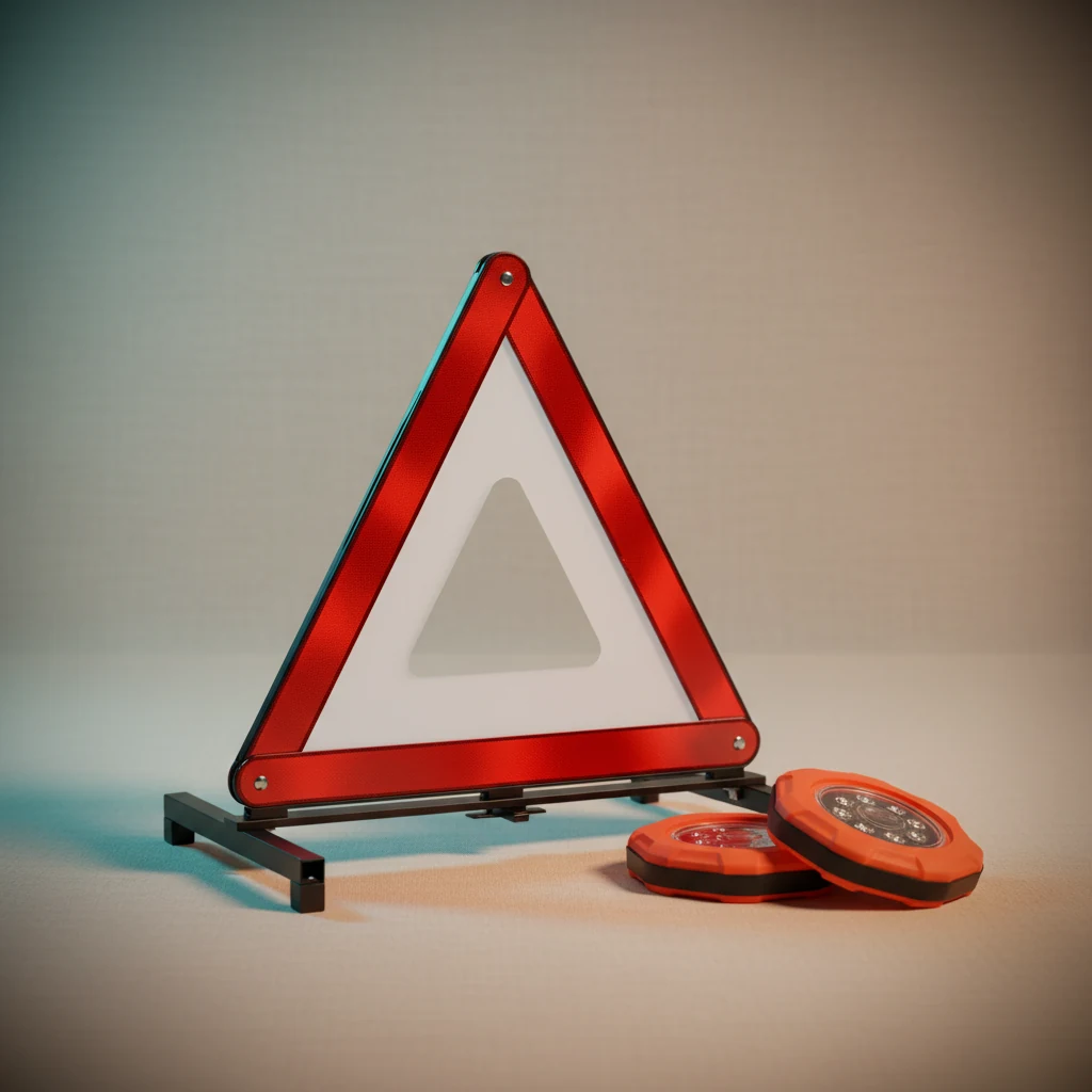 Reflective Warning Triangle + LED Roadside Flares Bundle